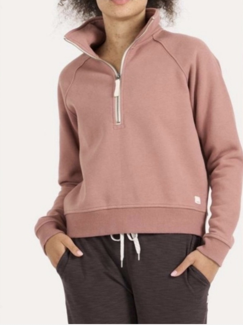 Vuori Restore Half Zip Pullover Sweatshirt Soft Mauve Womens Medium